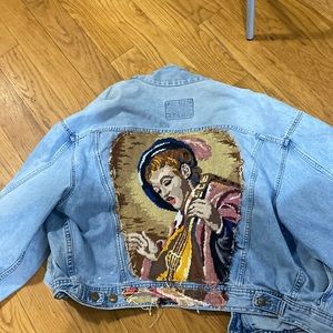 Handmade embroidery jean jacket